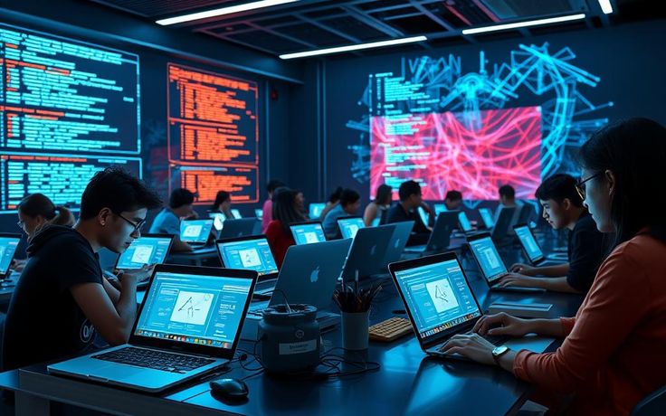 Tech professional working